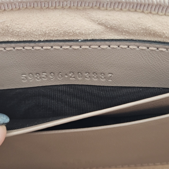 Authentic Gucci GG Marmont Matelasse Leather Mini Chain Bag In Porcelain Rose - Picture 6 of 6